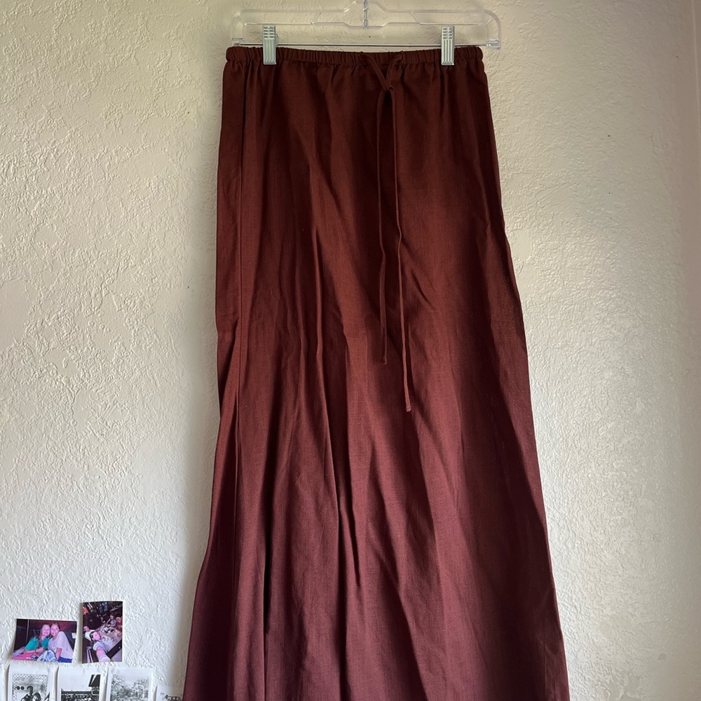 Rust Maxi linen skirt